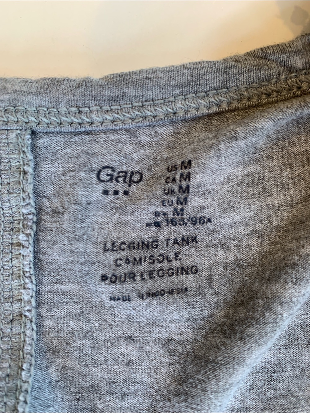 Gap Women’s Medium Heathered Gray Scoop Neck Legging Tank Camisole Top - Picture 6 of 6